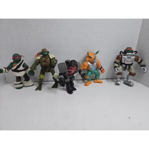 Lot Of 5 Vintage Teenage Mutant Ninja Turtles Action Figures Playmates Toys TMNT